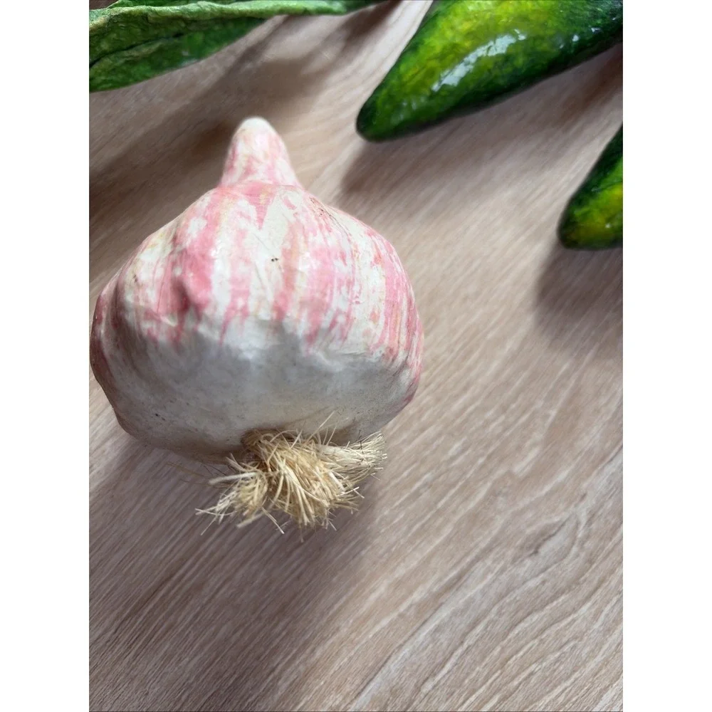 Vintage Paper Mache Fruit‎ And Vegetables Set Of 16 Colorful And Funky + Basket